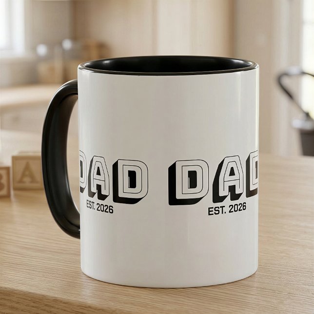 Caneca Black Bold Varsity Established Dad (Criador carregado)
