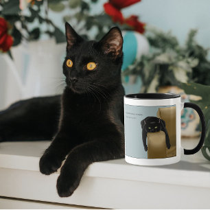 Caneca Black Cat Funny Sassy Blue