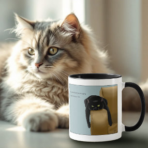 Caneca Black Cat Funny Sassy Blue