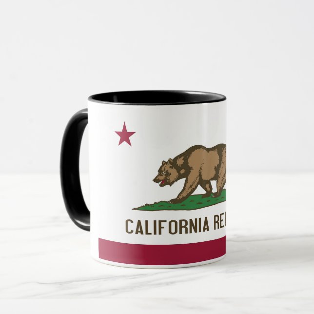 Caneca Black Combo Mug com bandeira da Califórnia, EUA (Frente Esquerda)