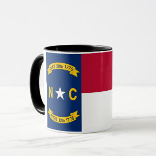 Caneca Black Combo Mug com bandeira da Carolina do Norte,