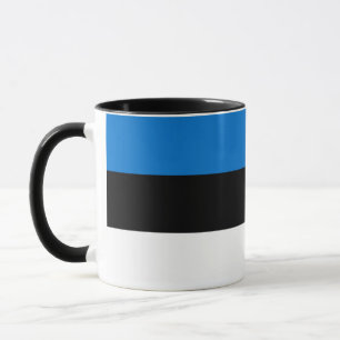 Caneca Black Combo Mug com bandeira da Estônia