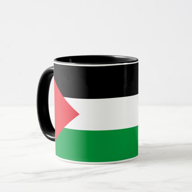 Caneca Black Combo Mug com bandeira da Palestina (Frente Esquerda)