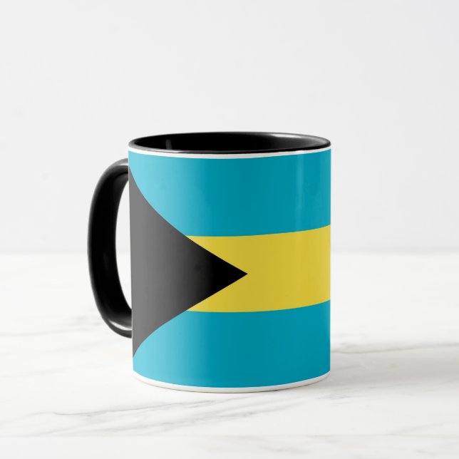 Caneca Black Combo Mug com bandeira das Bahamas (Frente Esquerda)