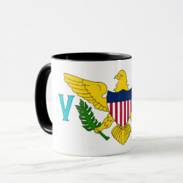 Caneca Black Combo Mug com bandeira das Ilhas Virgens, EU