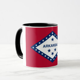 Caneca Black Combo Mug com bandeira de Arkansas, EUA