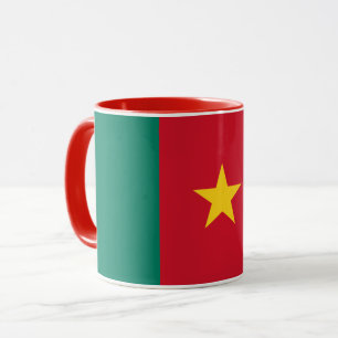Caneca Black Combo Mug com bandeira de Camarões