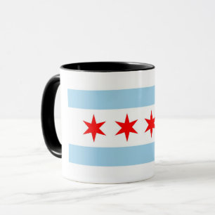 Caneca Black Combo Mug com bandeira de Chicago, EUA