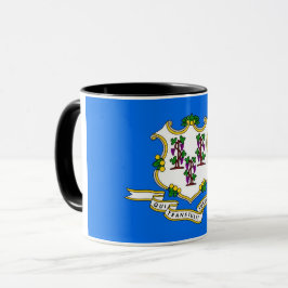 Caneca Black Combo Mug com bandeira de Connecticut, EUA