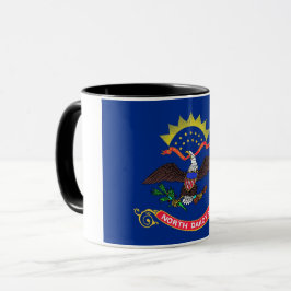 Caneca Black Combo Mug com bandeira de Dakota do Norte, E
