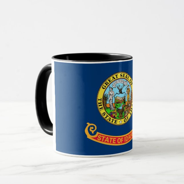 Caneca Black Combo Mug com bandeira de Idaho, EUA (Frente Esquerda)