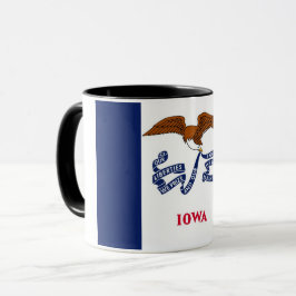 Caneca Black Combo Mug com bandeira de Iowa, EUA