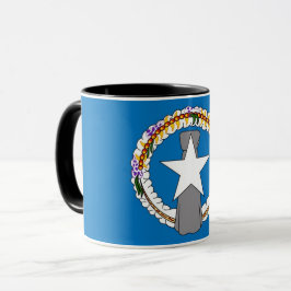 Caneca Black Combo Mug com bandeira de Mariana Norte, EUA