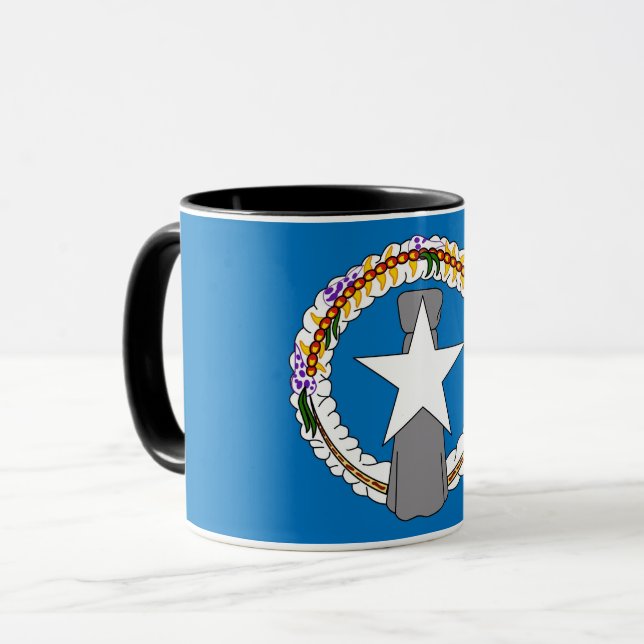 Caneca Black Combo Mug com bandeira de Mariana Norte, EUA (Frente Esquerda)