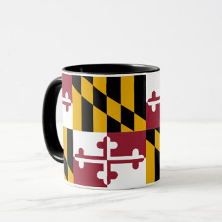 Caneca Black Combo Mug com bandeira de Maryland, EUA