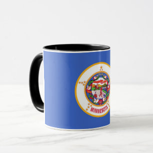 Caneca Black Combo Mug com bandeira de Minnesota, EUA