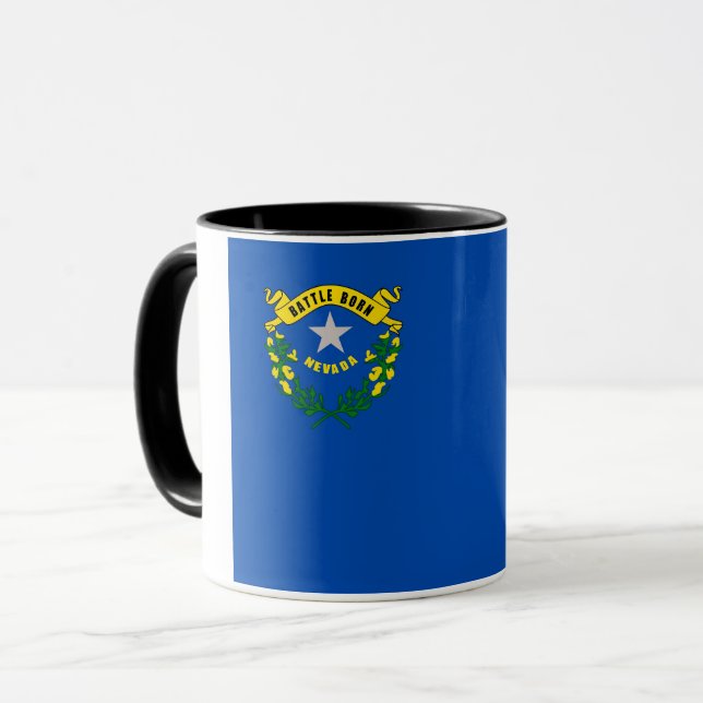 Caneca Black Combo Mug com bandeira de Nevada, EUA (Frente Esquerda)