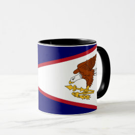 Caneca Black Combo Mug com bandeira de Samoa Americana