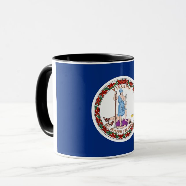 Caneca Black Combo Mug com bandeira de Virgínia, EUA (Frente Esquerda)