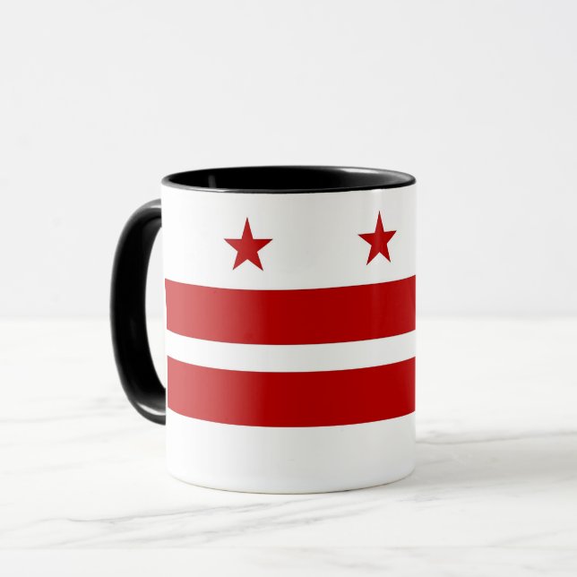 Caneca Black Combo Mug com bandeira de Washington DC, EUA (Frente Esquerda)