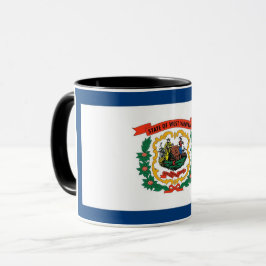 Caneca Black Combo Mug com bandeira de West Virginia, EUA