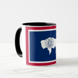 Caneca Black Combo Mug com bandeira de Wyoming, EUA