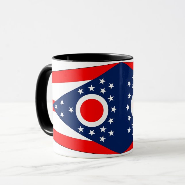 Caneca Black Combo Mug com bandeira do Estado de Ohio, EU (Frente Esquerda)