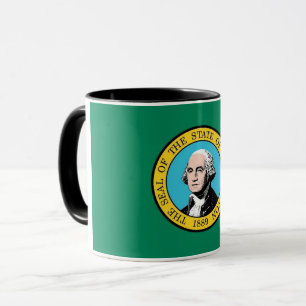 Caneca Black Combo Mug com bandeira do Estado de Washingt