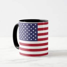 Caneca Black Combo Mug com bandeira dos EUA