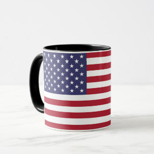 Caneca Black Combo Mug com bandeira dos EUA