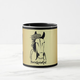 Caneca Black/Dourado Cavalo Adorando Gal Mug