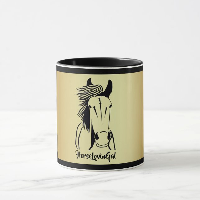Caneca Black/Dourado Cavalo Adorando Gal Mug (Centro)