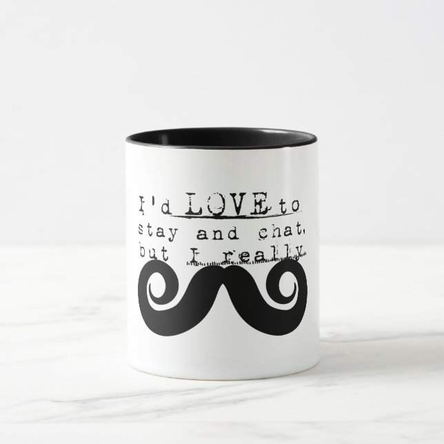 Caneca Black Funny Humor I Mustache (Centro)