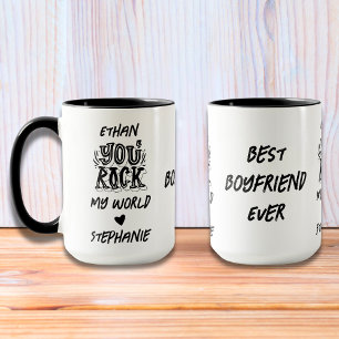 Caneca Black Grunge Você Faz Meu Mundo Melhor Namorado de
