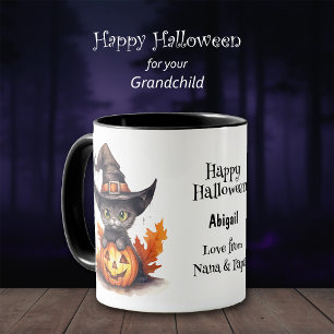 Caneca Black Kitten Witold Hat Kids Halloween