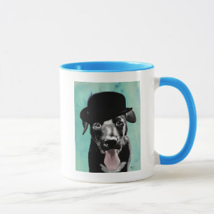 Caneca Black Labrador in Bowler Hat