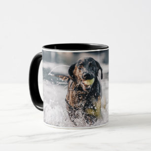 Caneca Black Labrador Joga Busca Na Água