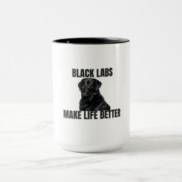 Caneca Black Labs Tornam a Vida Melhor – Black Lab Amigáv