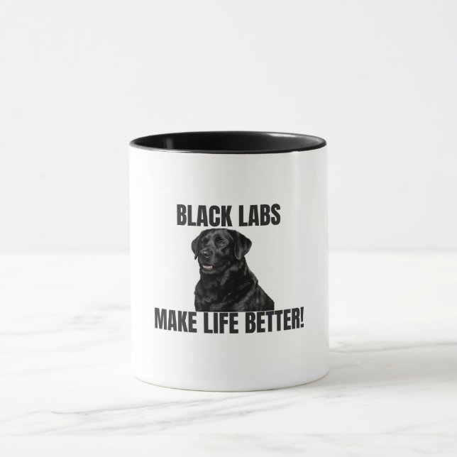 Caneca Black Labs tornam a vida melhor! – Labrador preto (Centro)