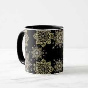 Caneca Black Mug com medalhões de ouro