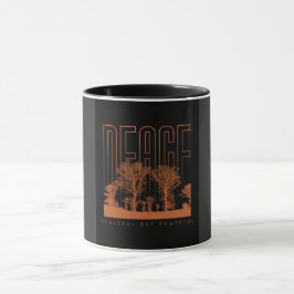 Caneca Black Orange Futurist Peace Mug