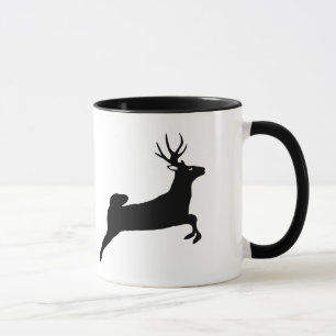Caneca Black Reindeer Silhouette White