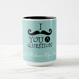 Caneca Black Robin Egg Blue Mustache Humor