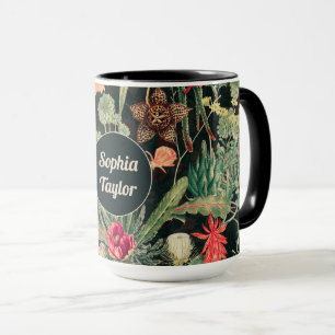 Caneca Black Vintage Colorous Cactus
