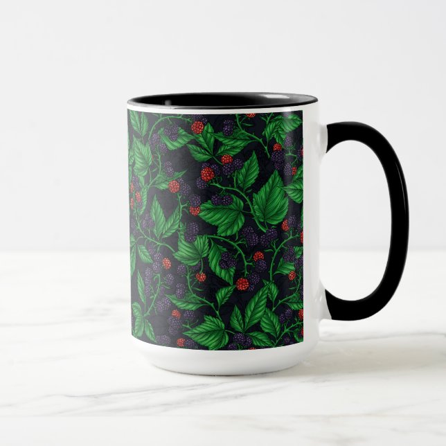 Caneca Blackberries on dark gray (Direita)