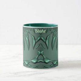 Caneca BLAKE ~ Zany 3D Fractal ~ Verde 3D