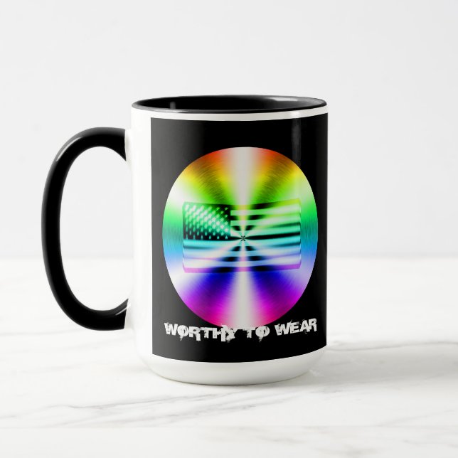 Caneca Blindagem Arco-Íris com Sinalizador dos EUA - Dign (Esquerda)