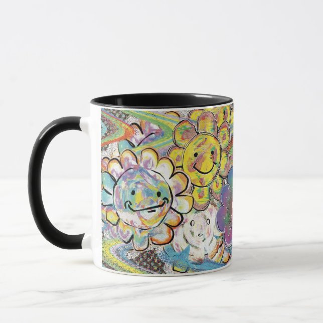 Caneca Blissed Out Psychedelic Flowers (Esquerda)