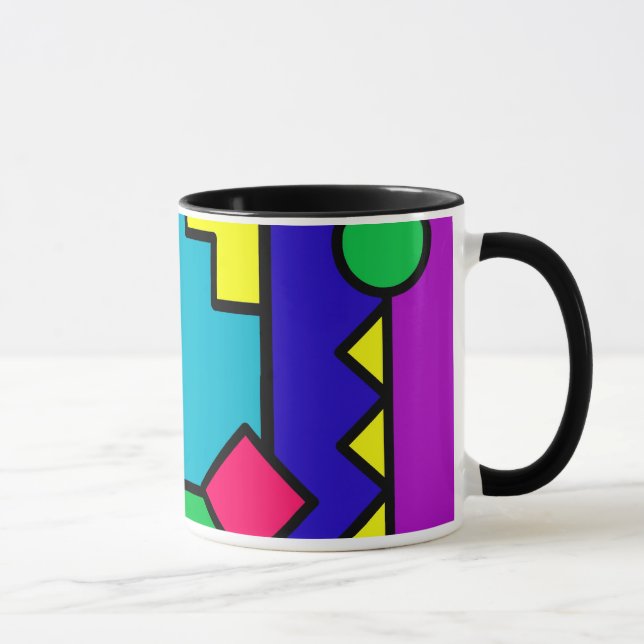 Caneca Bloco retro da cor 80s (Direita)
