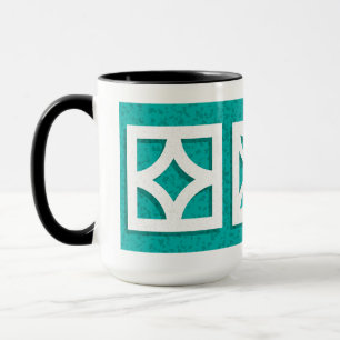 Caneca Blocos de Brisa dos Meados do Século Aqua